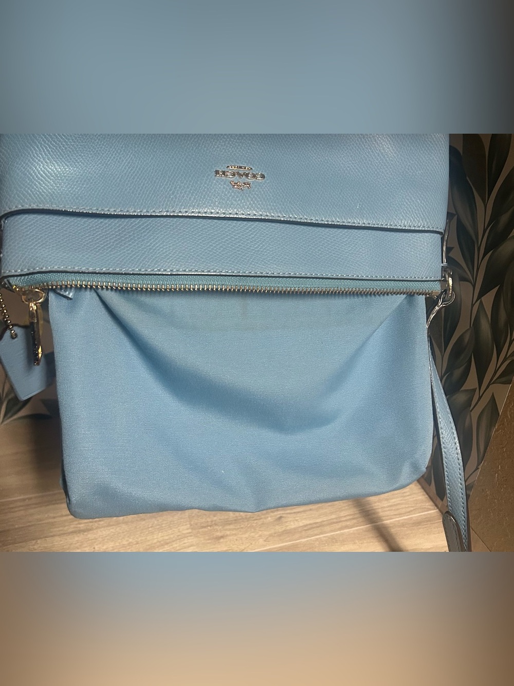 COACH East/West Pop Cornflower Blue Leather Crossbody Bag - Picture 10 of 15